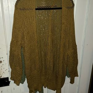 Two cardigans from Three Birds Nest. (Khaki and olive green). Worn once!